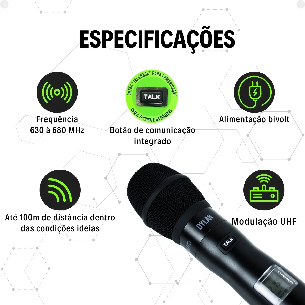 Microfone S/Fio Dylan D9001TB - Imagem 3
